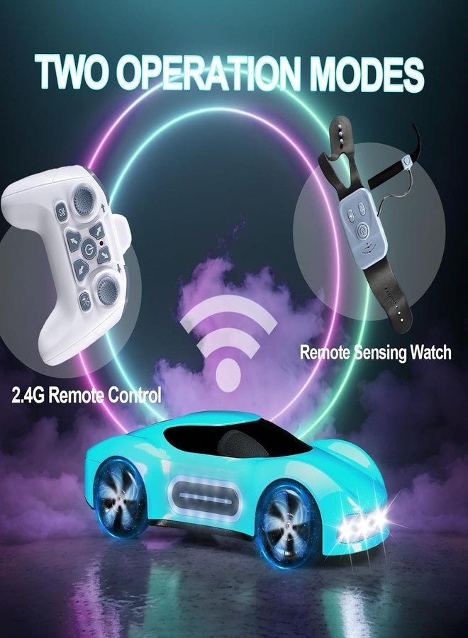 KING FORU Remote Control RC Cars Toys: Gesture Drift Stunt Cars, Hand Sensing Control RC Toys for Kids, Birthday Gifts for Boys Girls, 2.4GHz Double Sided 360° Off Road Rotating, with Lights Music - Image 4